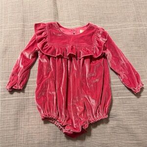 Pink Chicken Girls' Quinn Velvet Bubble Bodysuit